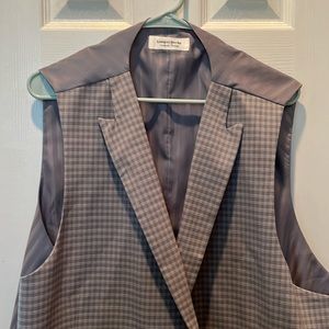 Lorenzo Bruno plaid grey vest